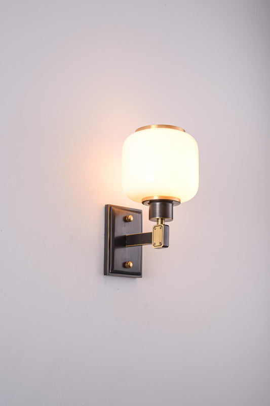 Luxurious Black Rub Gold Wall Lamp | Modern Copper Glass Wall Sconce with Black Gold Finish and High-End Design