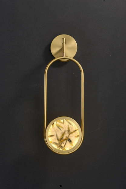 All-Copper Bronze Wall Lighting Fixture with Luxury Stained Glass and Vintage Design