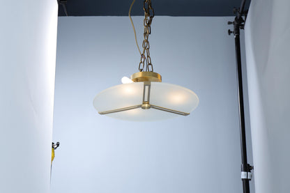 Contemporary Copper and Glass Ceiling Lamp | Designer Pendant Light Fixture with Elegant Industrial Style