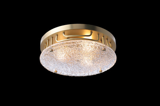 Contemporary Copper and Glass Ceiling Lamp – Modern Stylish Light, Elegant Vintage Copper Fixture with Glass Shade