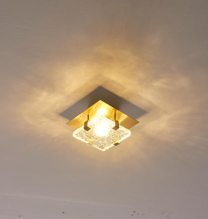 Modern Designer Stainless Steel Ceiling Light with Glass Shade – Contemporary LED Pendant and Flush Mount Light
