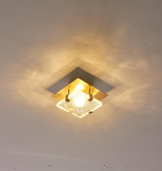 Modern Designer Stainless Steel Ceiling Light with Glass Shade – Contemporary LED Pendant and Flush Mount Light