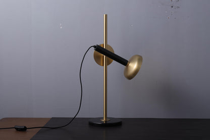 Elegant Copper and Marble Table Lamp – Modern Black and Copper Desk Lighting with Marble Base for Unique Home Decor