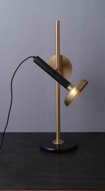 Elegant Copper and Marble Table Lamp – Modern Black and Copper Desk Lighting with Marble Base for Unique Home Decor
