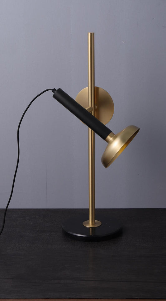 Elegant Copper and Marble Table Lamp – Modern Black and Copper Desk Lighting with Marble Base for Unique Home Decor