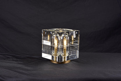 Stylish Modern Table Lamp in Bronze and Crystal | Elegant Copper Art Deco Lighting