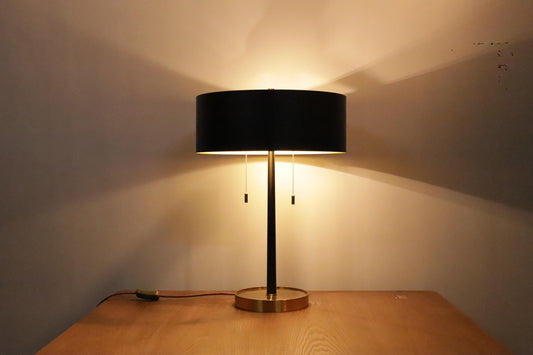 Sleek Copper and Black Iron Table Lamp | Modern Industrial Desk Light with Copper Finish for Contemporary and Rustic Decor