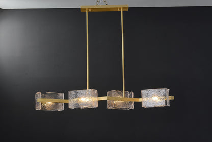 Retro 6 Light Globes Copper and Glass Chandelier | Mid-Century Style Ceiling Light for Dining Spaces