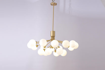 Industrial Vintage 18-Lights Design Copper and Glass Chandelier | Handcrafted Rustic Copper Pendant Lighting Fixture