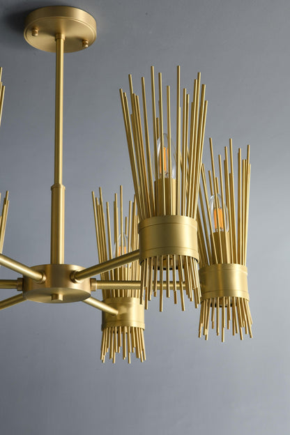 Stylish 6-Light Copper Fixture | Contemporary Copper Chandelier Design for Elegant Home Lighting