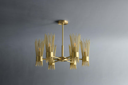 Stylish 6-Light Copper Fixture | Contemporary Copper Chandelier Design for Elegant Home Lighting