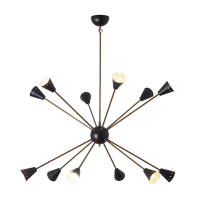 Large Italian Sputnik Chandelier in the Style of Stilnovo 42"D