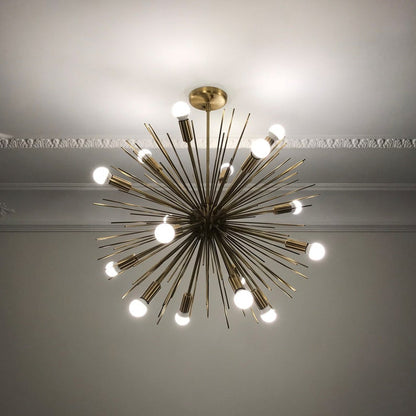 16 Lights Modern Brass Sputnik Urchin Chandelier Light Fixture 22"D
